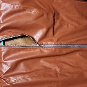 FAUX LEATHER BROWN JACKET